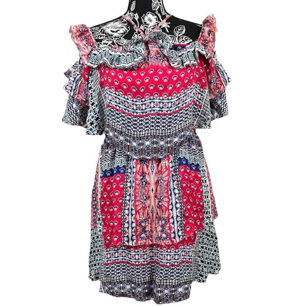 Parker Multicolor Shoulder off Mini Dress